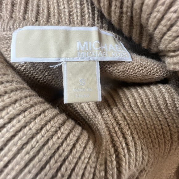 Michael Kors Women's Sleeveless Dark Tan Sweater Cowl Neck Size Small - Picture 9 of 10